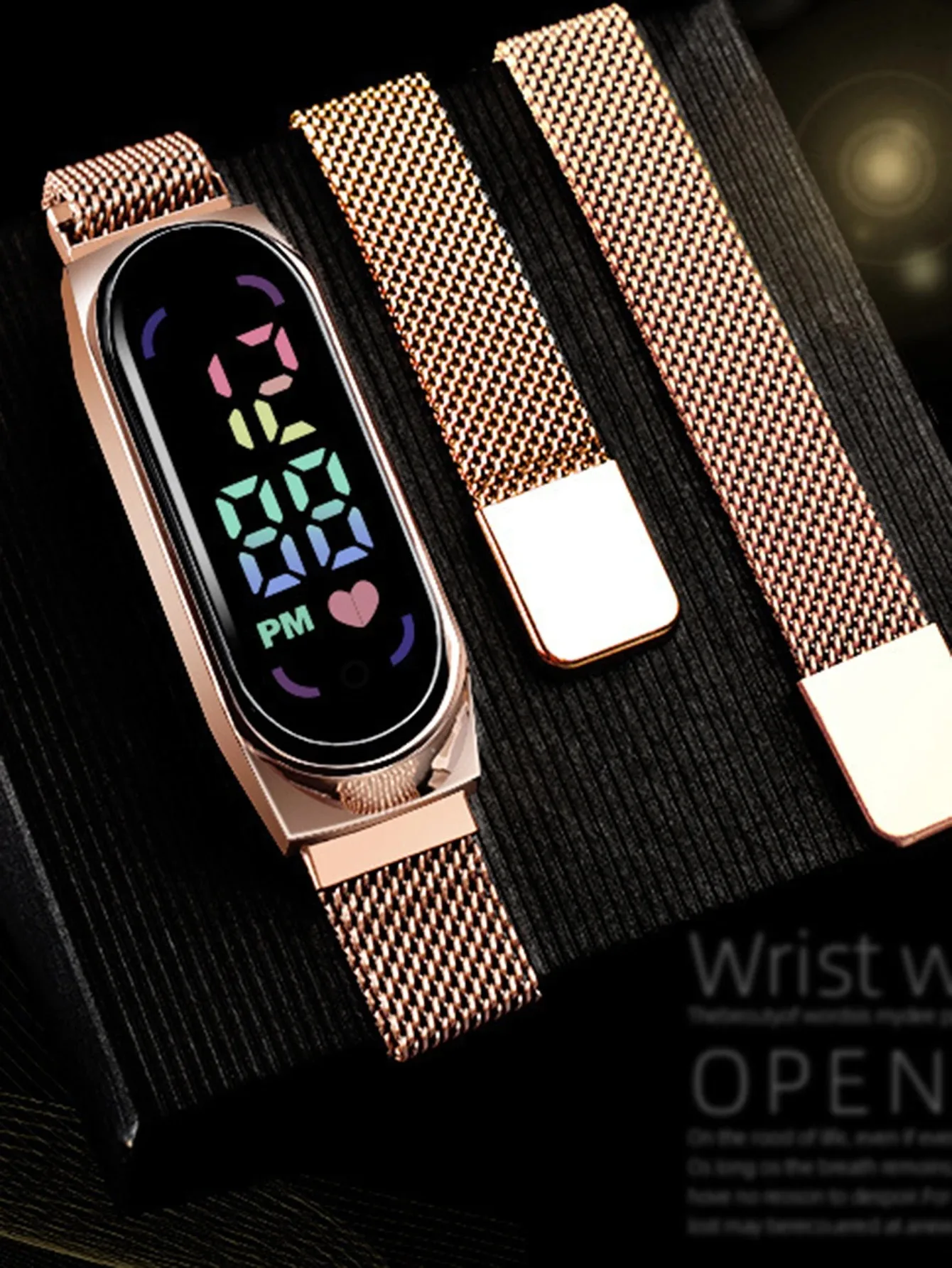 Electronic Watch M7 Cartoon LED Student Sports Mesh Strap Bracelet