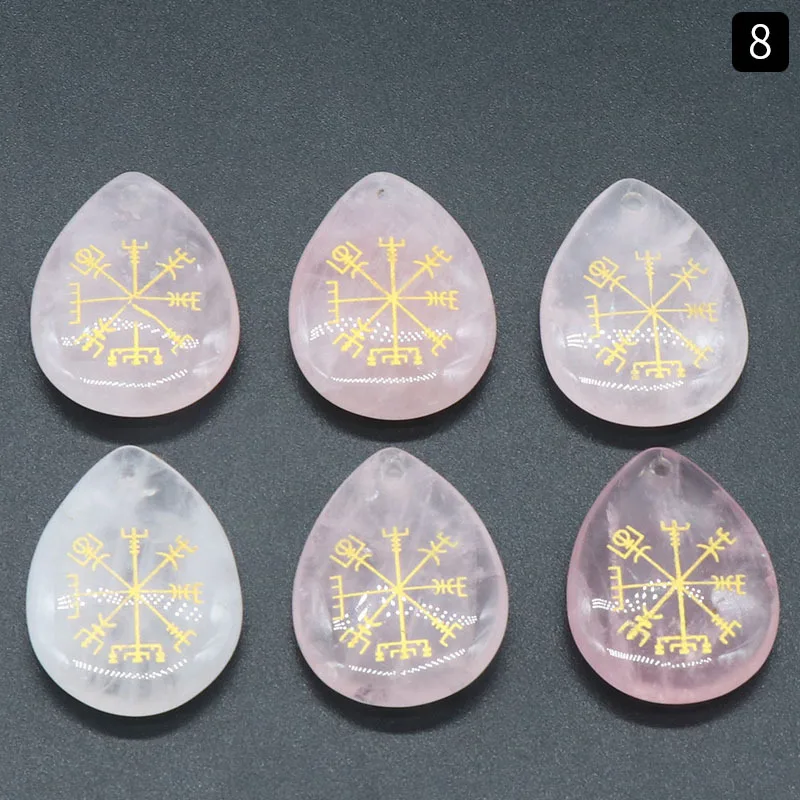 Natural stone Amethyst Tiger's Eye Aventurine Chakra Reiki Healing Crystal Teardrop Pendant Necklace Jewelry ACC