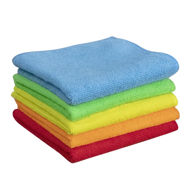 25cm Square 3pcs Microfiber Car Wash Towel Water Absorbing Ultra-Fine Fiber Cloth Kitchen Dishwashing Household Cleaning Cloth 6