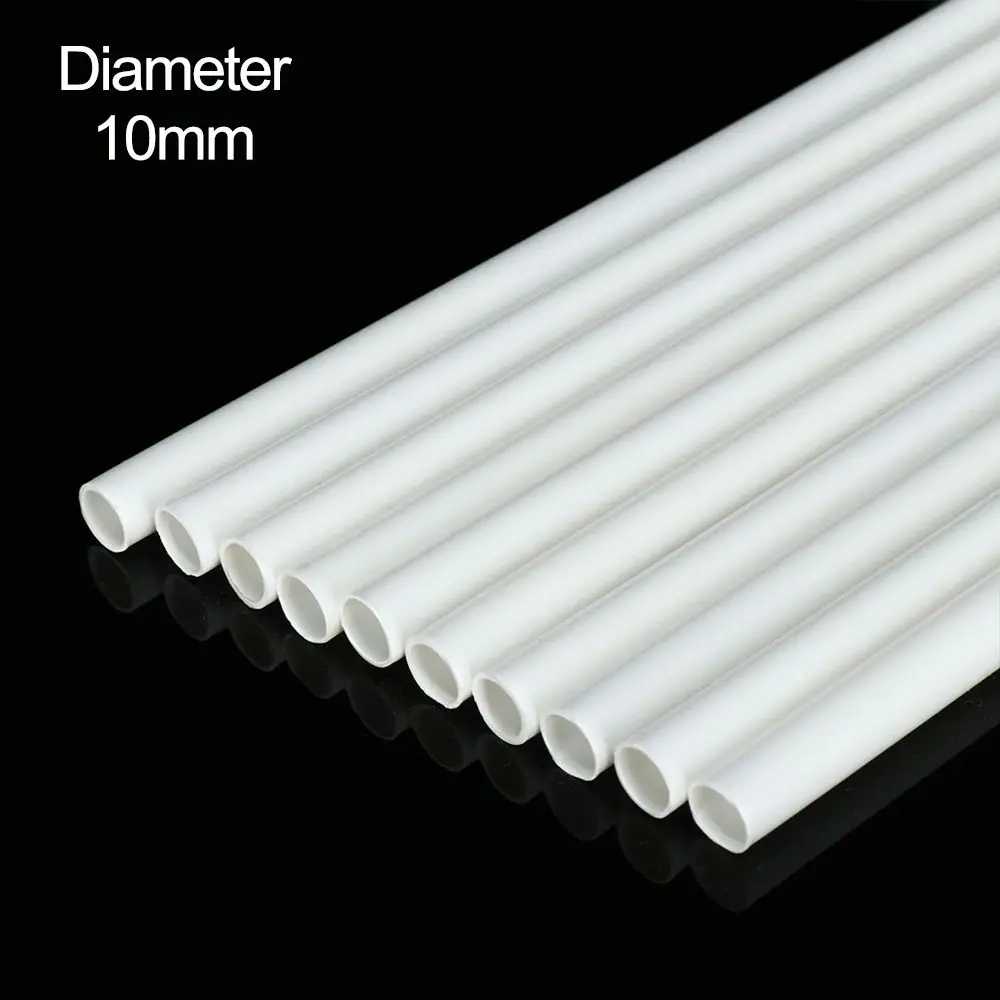 10 Tubes Ronds En Plastique Creux Blancs - Pour DIY, Modélisme, Décoration