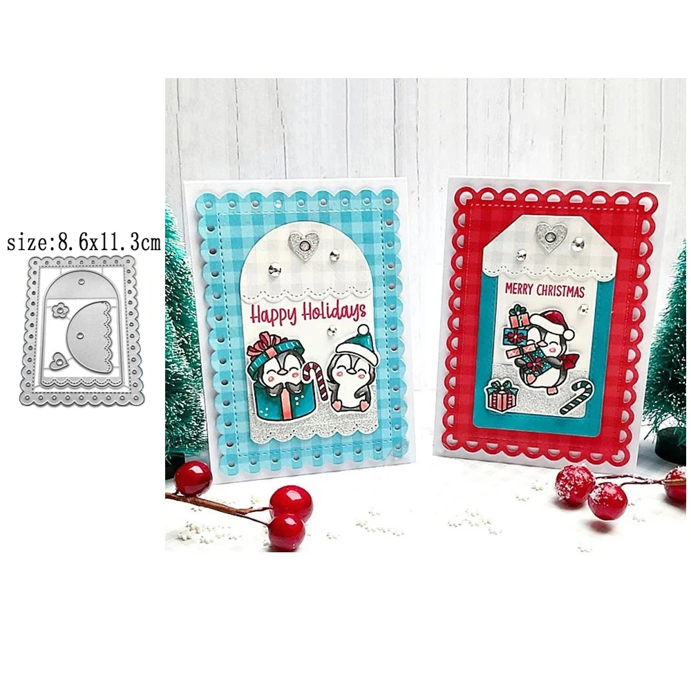 

New Metal Cutting Dies 2022 Holiday Photo Frames Tags Scrapbooking Craft Supplies Stencil Album Papel Card Cutter Embossing Mold