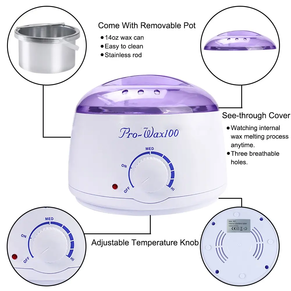 Wax Heater Rapid Heating Adjustable Temperature Easy To Clean Use On The Whole Body Wax Melting Furnace Epilator 4
