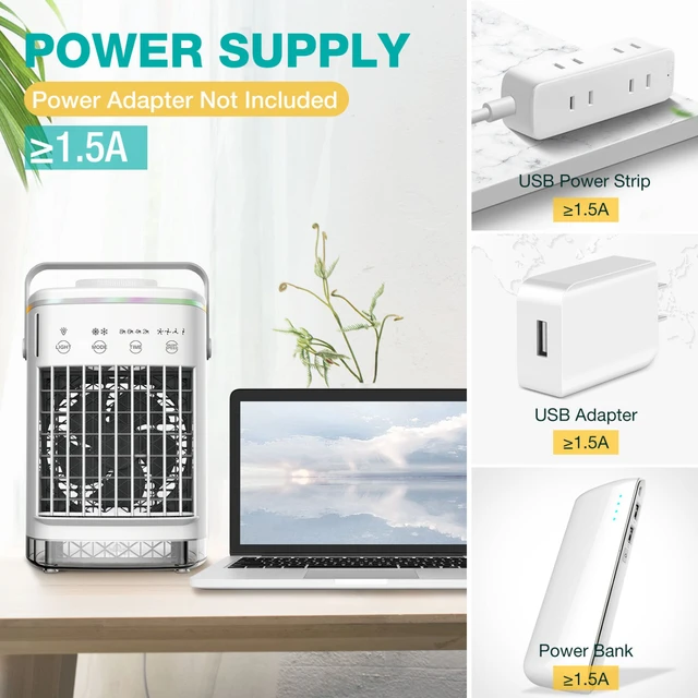 1pc Mini Portable Air Conditioner With 4-Speed Cooling Fan And Humidifier - Perfect For Home Office Use 6