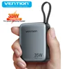 Vention 35W Mini Power Bank 10000mAh Fast Charging Portable Charger Powerbanks Built-in USB-C Cable for iPhone 16 Pro Max Huawei 1
