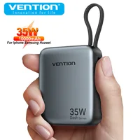 Vention 35W Mini Power Bank 10000mAh Fast Charging Portable Charger Powerbanks Built-in USB-C Cable for iPhone 16 Pro Max Huawei 1