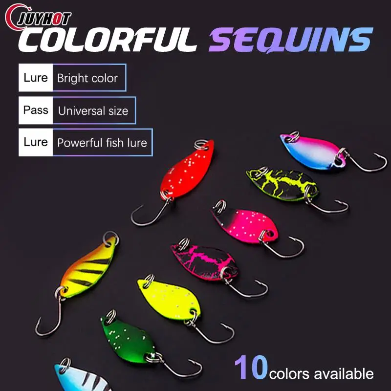 2.5g 3.5g 5.5g Spinner Spoon Fishing Lure metallo rotante paillettes Wobbler Treble Hook esca artificiale Carp Bass Pesca Tackle