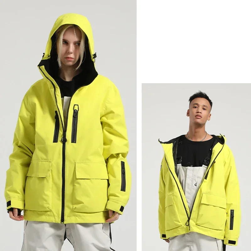 Ski Jackets Women Snowboarding Loose Comfortable Waterproof Snow Overcoats Top Windproof Men Thickening Thermal Skiing Jackets