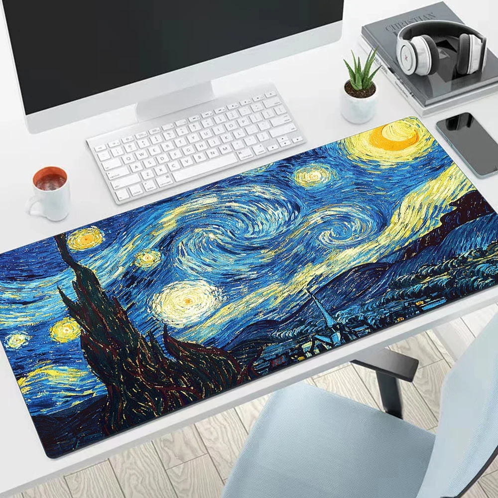 

Van Gogh Large Mouse Pad PC Computer Game MousePads Desk Keyboard Mats Office Rubber Anti-slip Mouse Mice Mat 40x90 30x80 CM