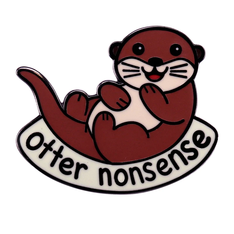 

A3203 Cartoon otter Animals Lapel Pins for Backpack Men Women's Brooches Soft Enamel Pin Metal Badges Jewelry Accessories Gifts