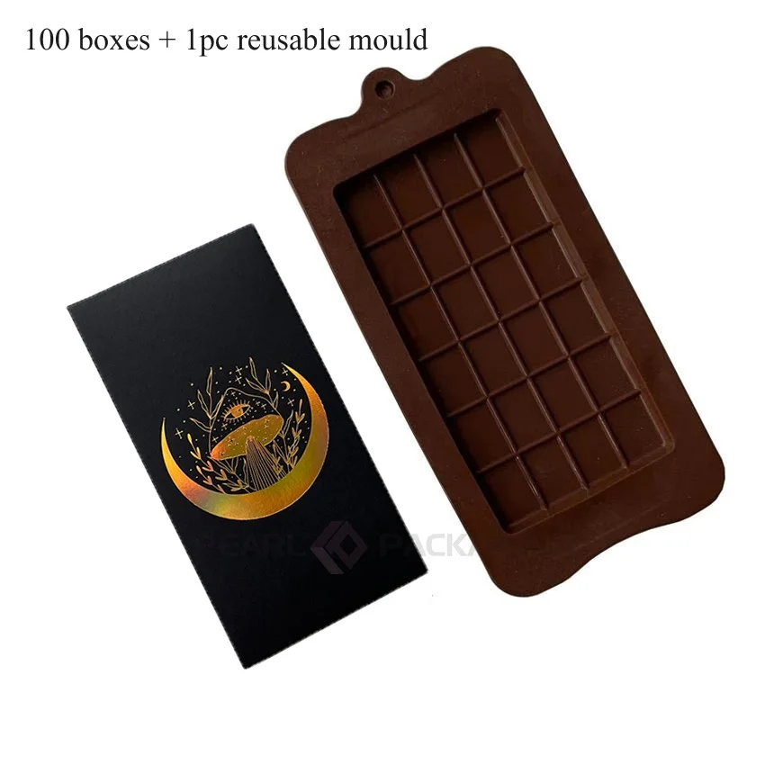 Set di confezioni di cioccolato al latte fondente sventato olografico  scatola di cioccolatini Wonka Bar con Mylars - AliExpress