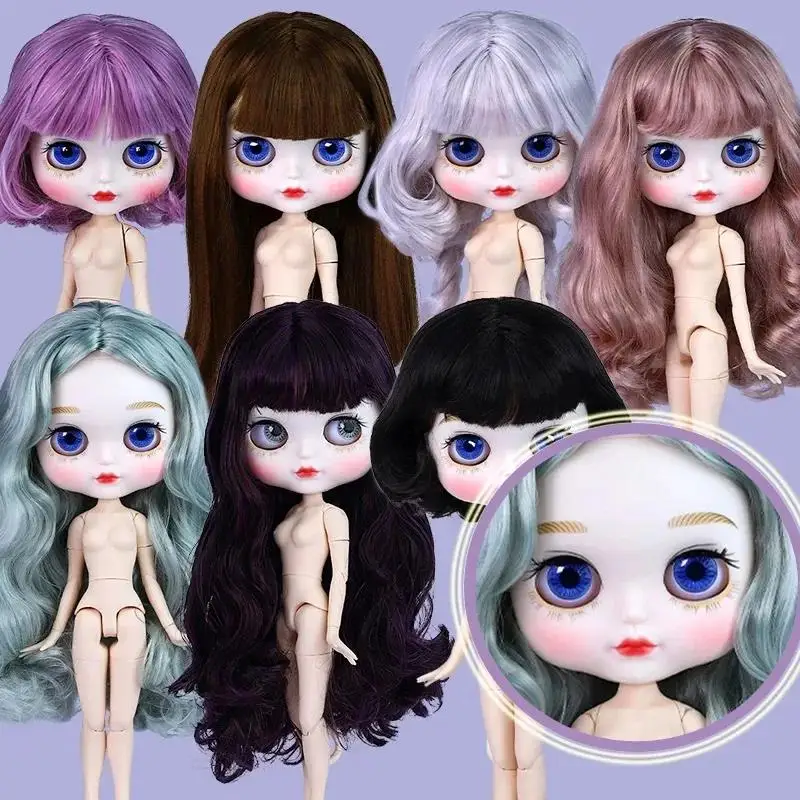 

ICY DBS Blyth Doll 19 Joints 1/6 Body 30CM BJD Doll Round Face Frosted Matte Face Fair Skin Tone DIY Costume Doll Gift Toy