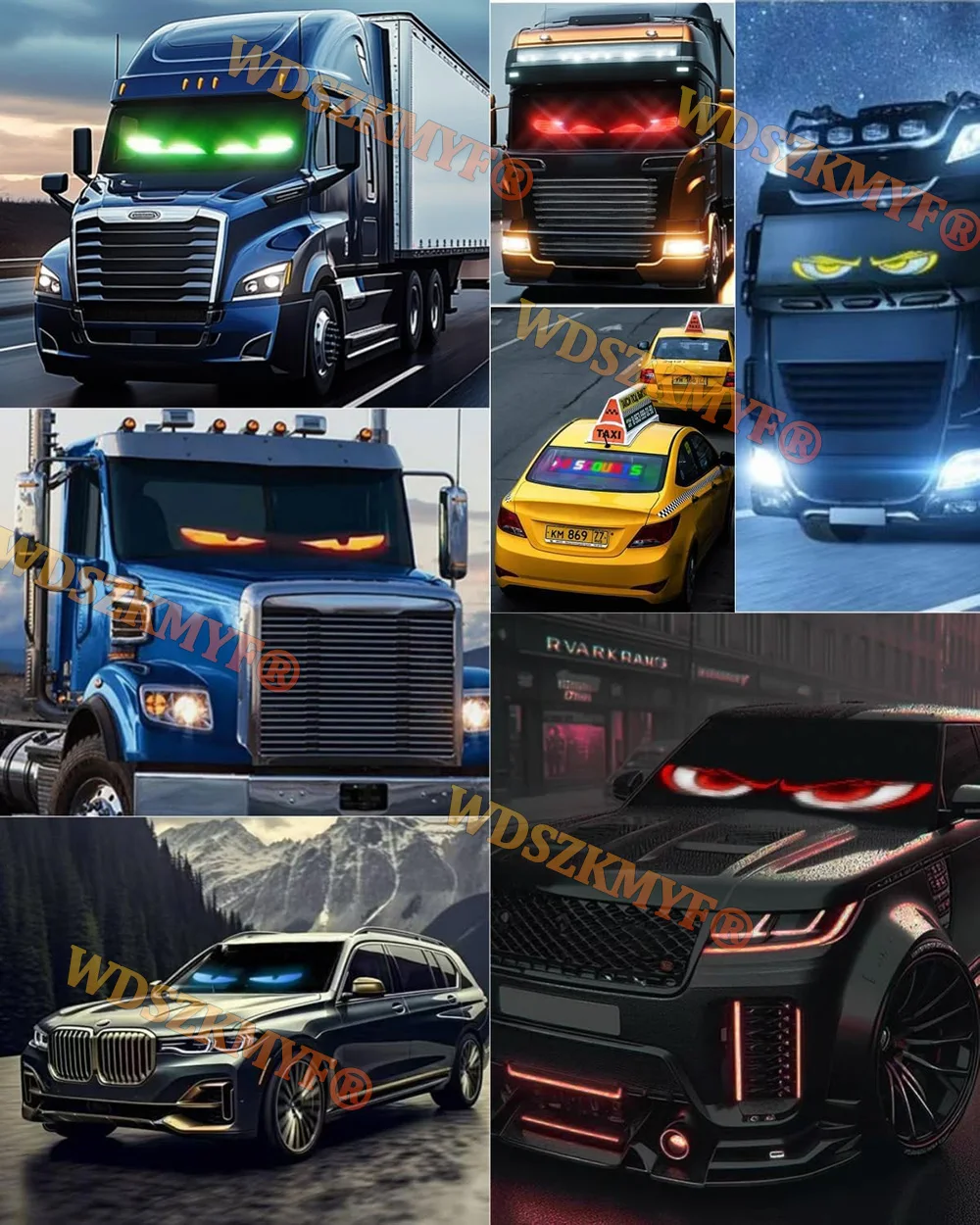 Voice 2M Large Sceen LED App Voice Control Devil's Eye Truck Car Interior Decoration Ambient Light Custom Text Pattern Lighting