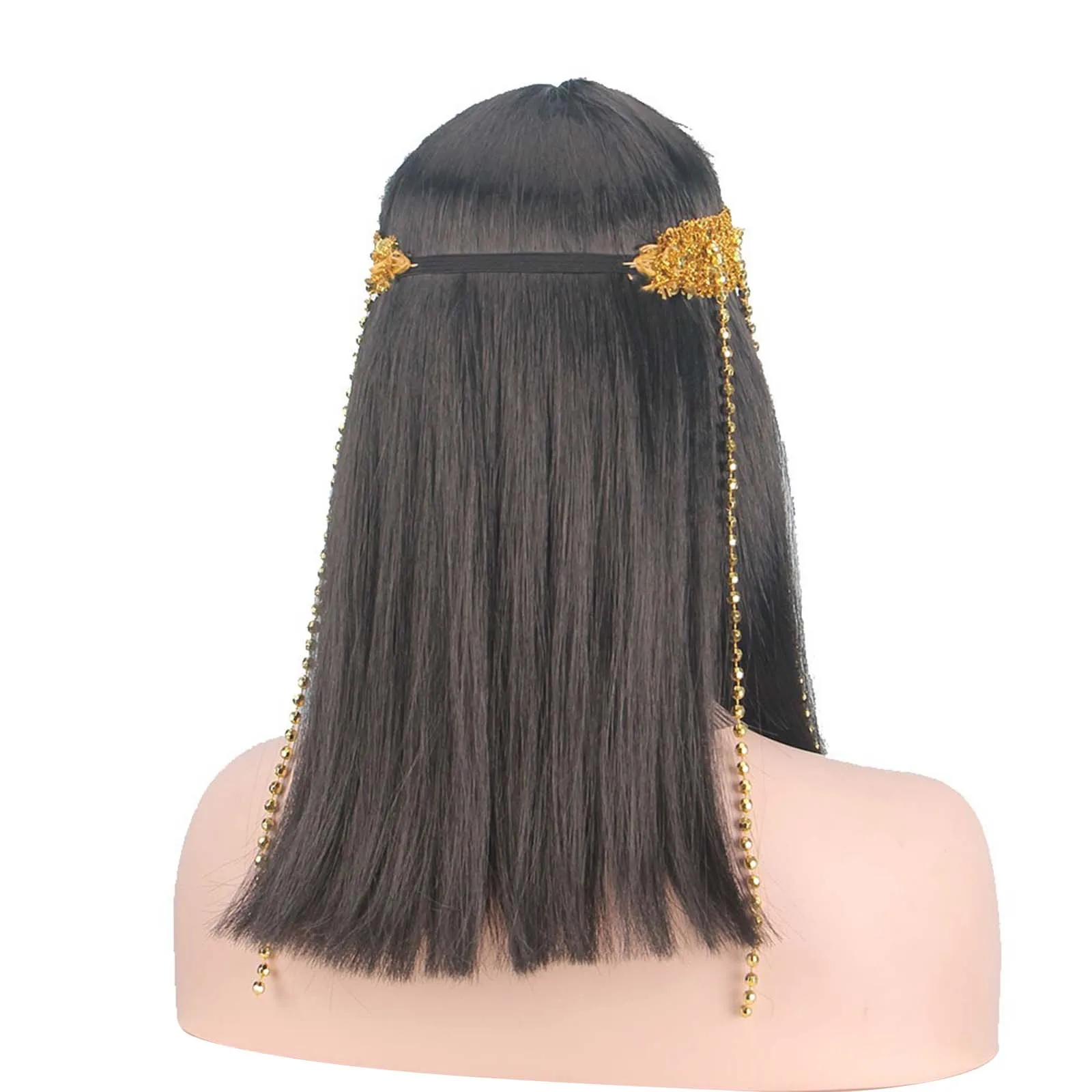 Kleopatra Ägyptische Königin Perücke und Perlen Fransen Schlangen Stirnband  Glattes Haar Perücke Ägypten Halskragen Halloween Cosplay Zubehör -  AliExpress 200000532, image size:1600x1600