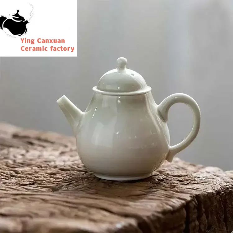 

Ceramic Whiteware Porcelain Household Set Hand Teapot Jade Porcelain Tea Pots Tea Set Siteel Traditional Chinese Tea Set