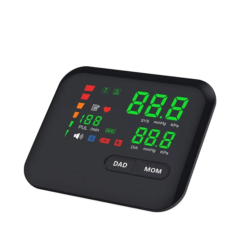 LED Upper Arm Blood Pressure Monitor Portable Rechargeable Big Screen Voice Broadcast