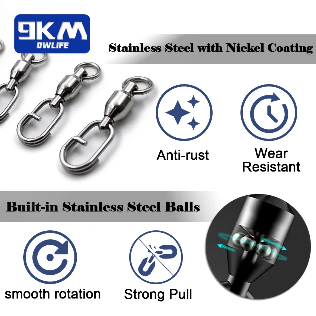Fishing Swivels Snap Ball Bearing Swivel 5