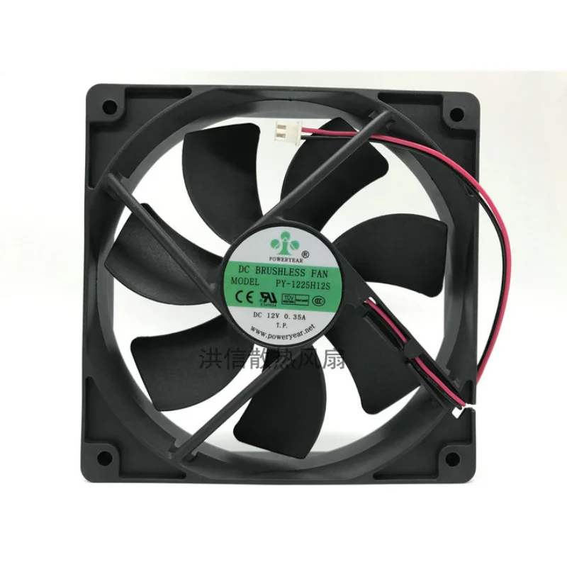 Ventilador Cooler Cpu para Poweryear Py1225h12s dc 12v 0.35a 12cm 12025 Ventilador de Refrigeração Fios Novo