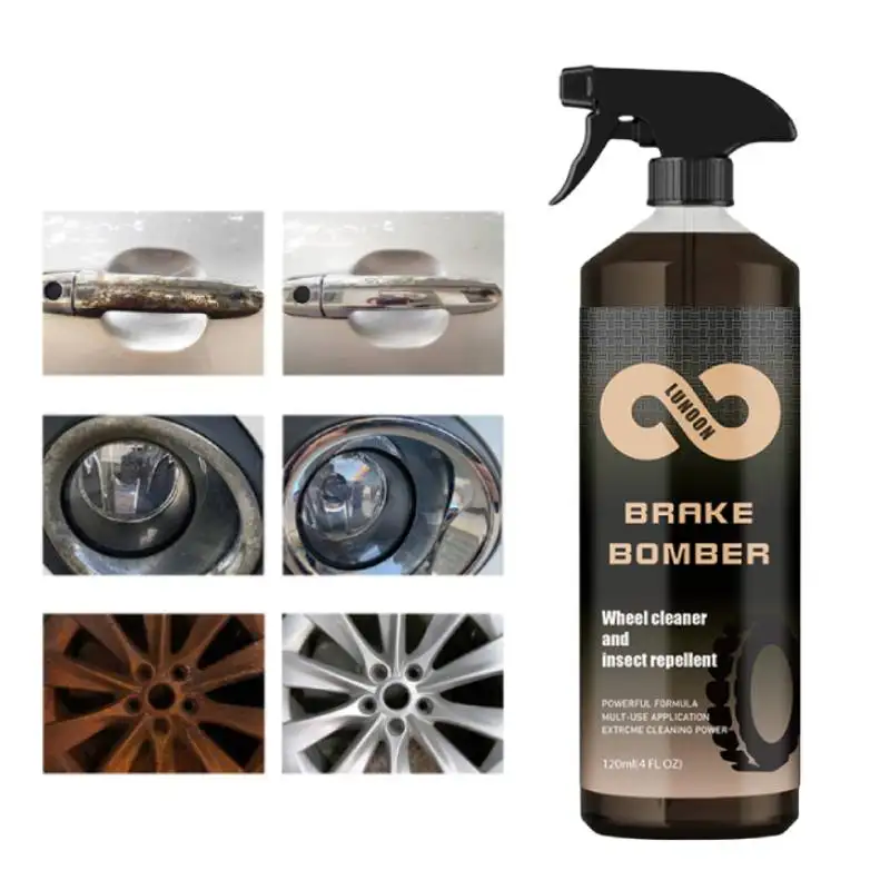 120ML Wheel Cleaner Spray Dust Removal Rim Rust Cleaner Brake Dust Remover Safe on Alloy Chrome Painted Wheels