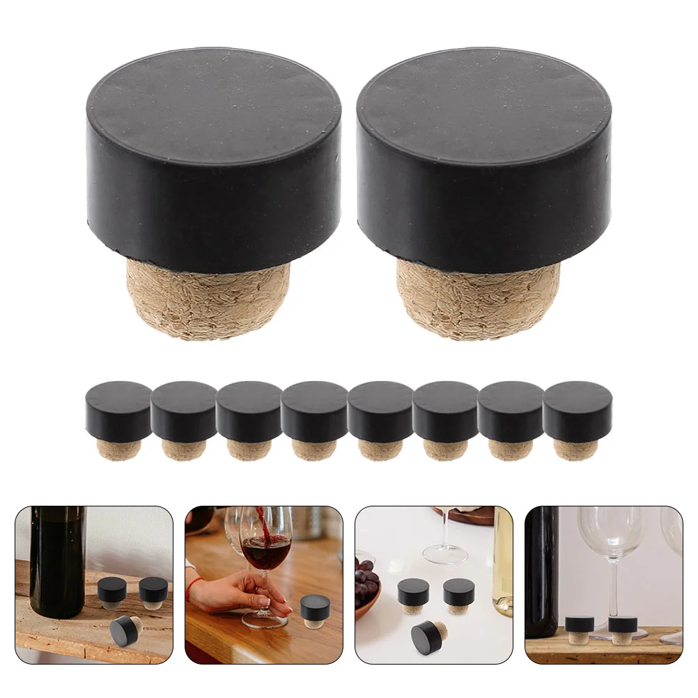 

10 Pcs Cork Bottle Corks Stopper Beer Cap Stoppers for Glass Bottles Bulk Oak
