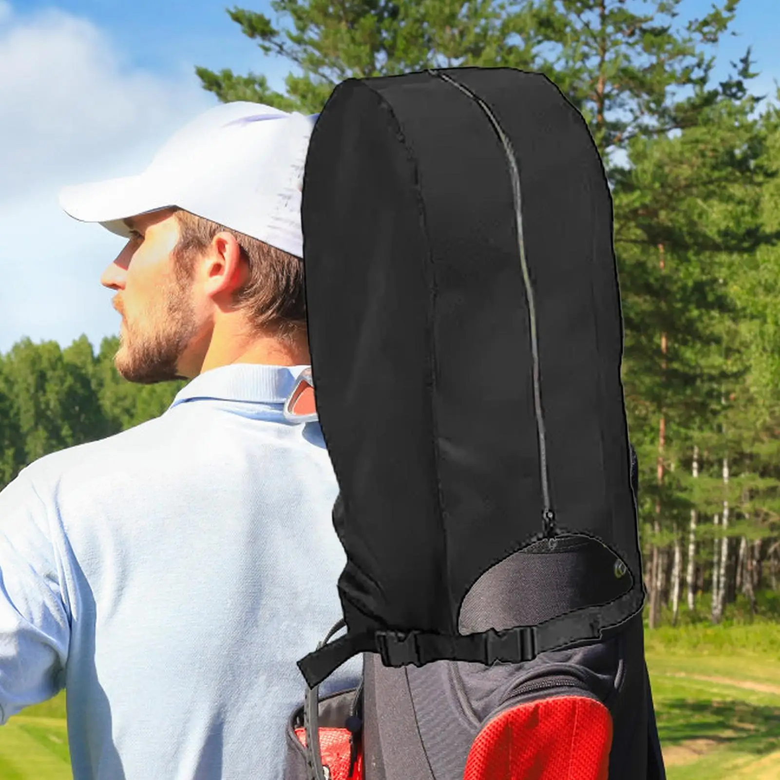 Golf Bag Rain Cover Golf Club Accessories Protector Protective Lightweight Rain Hood UV-Resistant Foldable Golfing Accessories