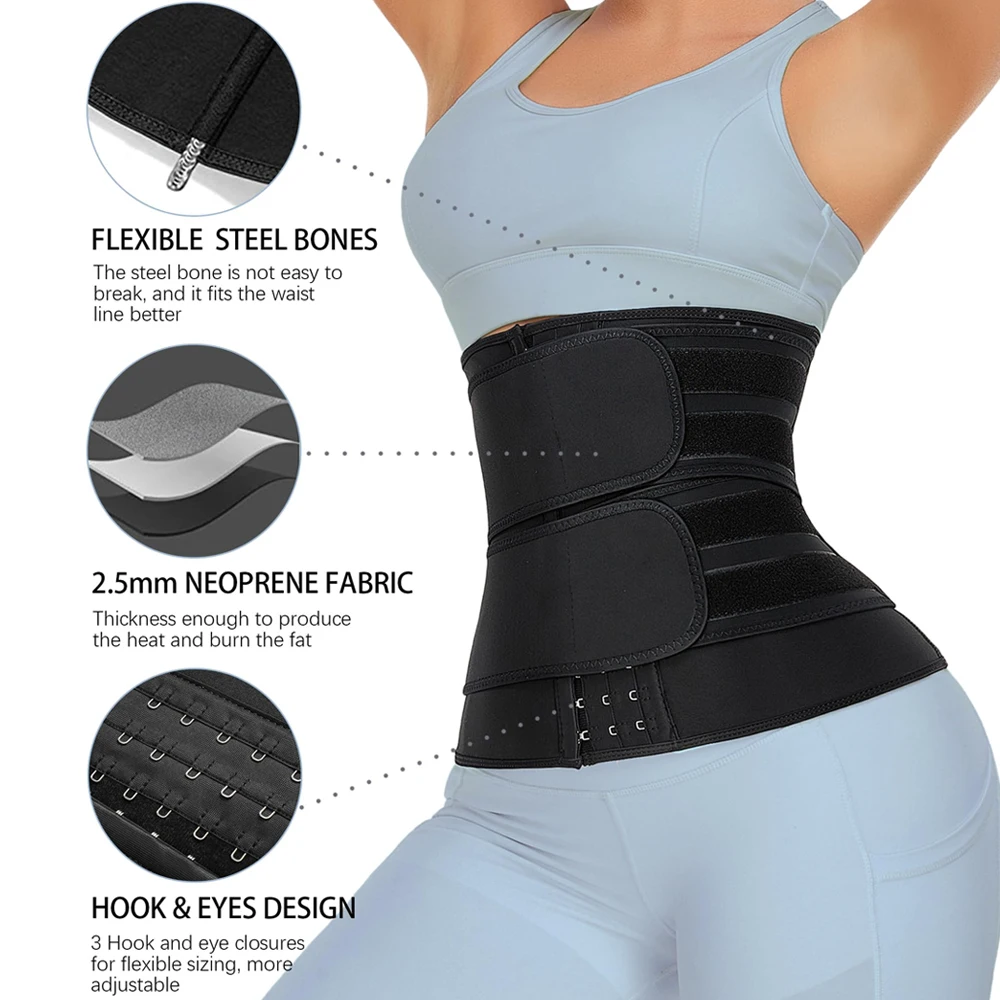 1PCS Men Women Workout Waist Trainer Corset Neoprene Sauna