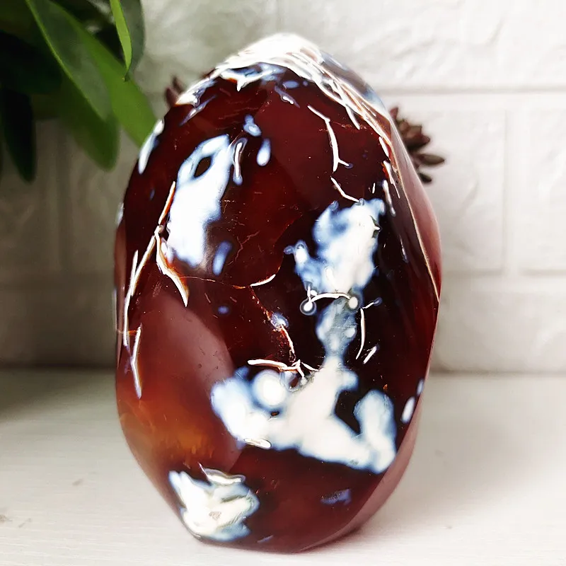 Natural Stone Red Agate Flame Crystal Lce Cream Torch Spiritual Energy Healing and Feng Shui Desk Room Decoration Maison Home 5