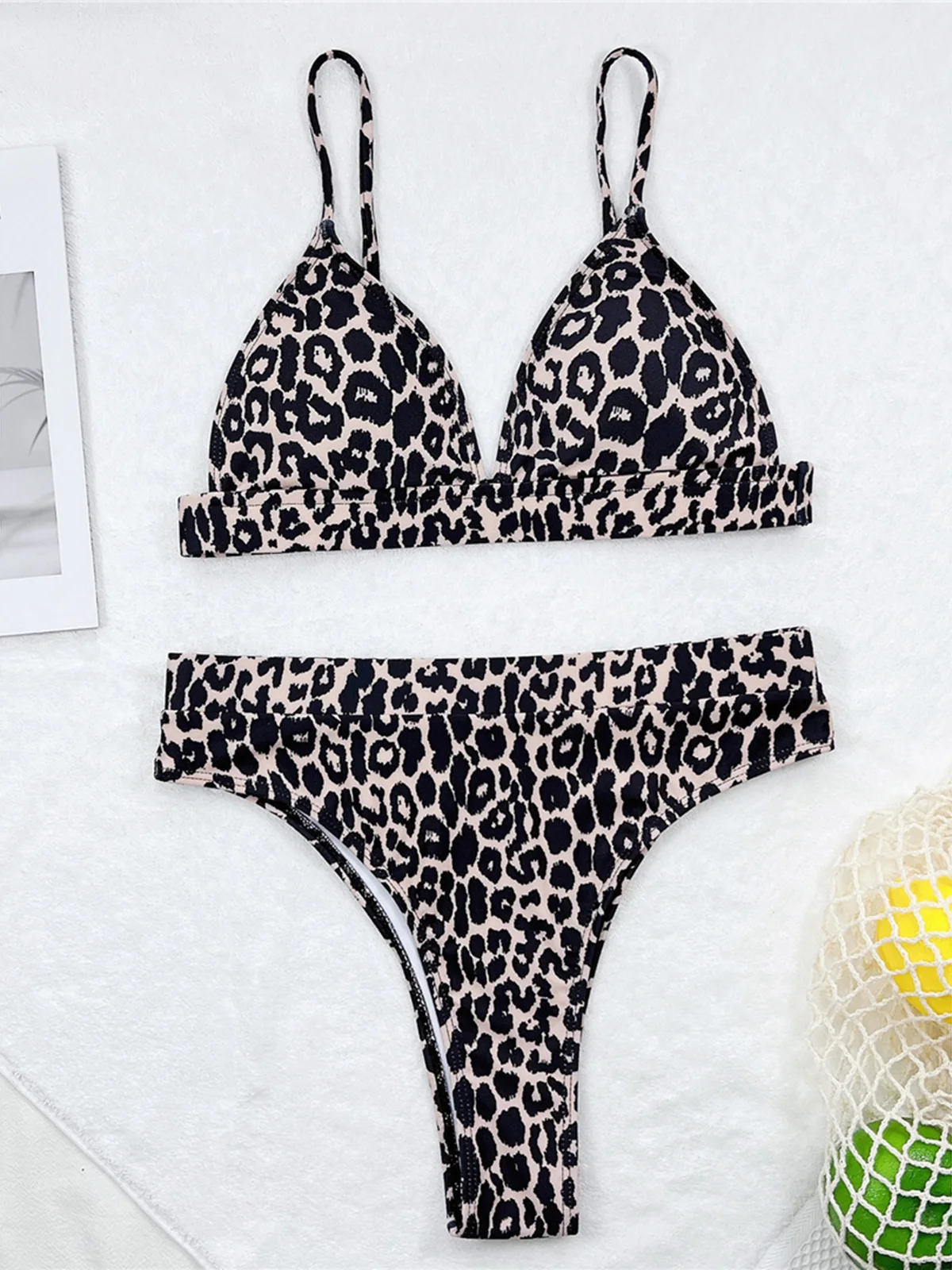 Bikini Set Women Swimwear Bikini Swimsuit Sexy Leopard Padded High Waist Two-pieces