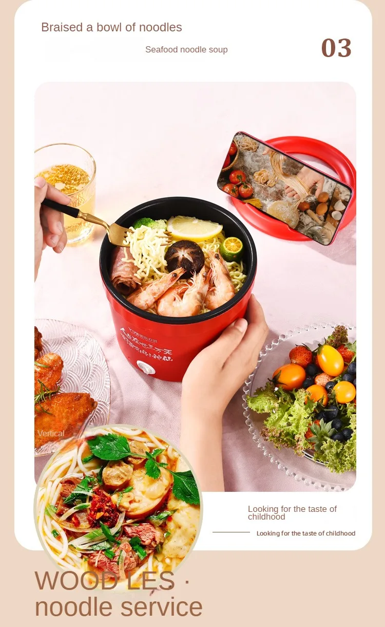 Mini Non-Stick Electric Noodles Cooking Pot, Fogão