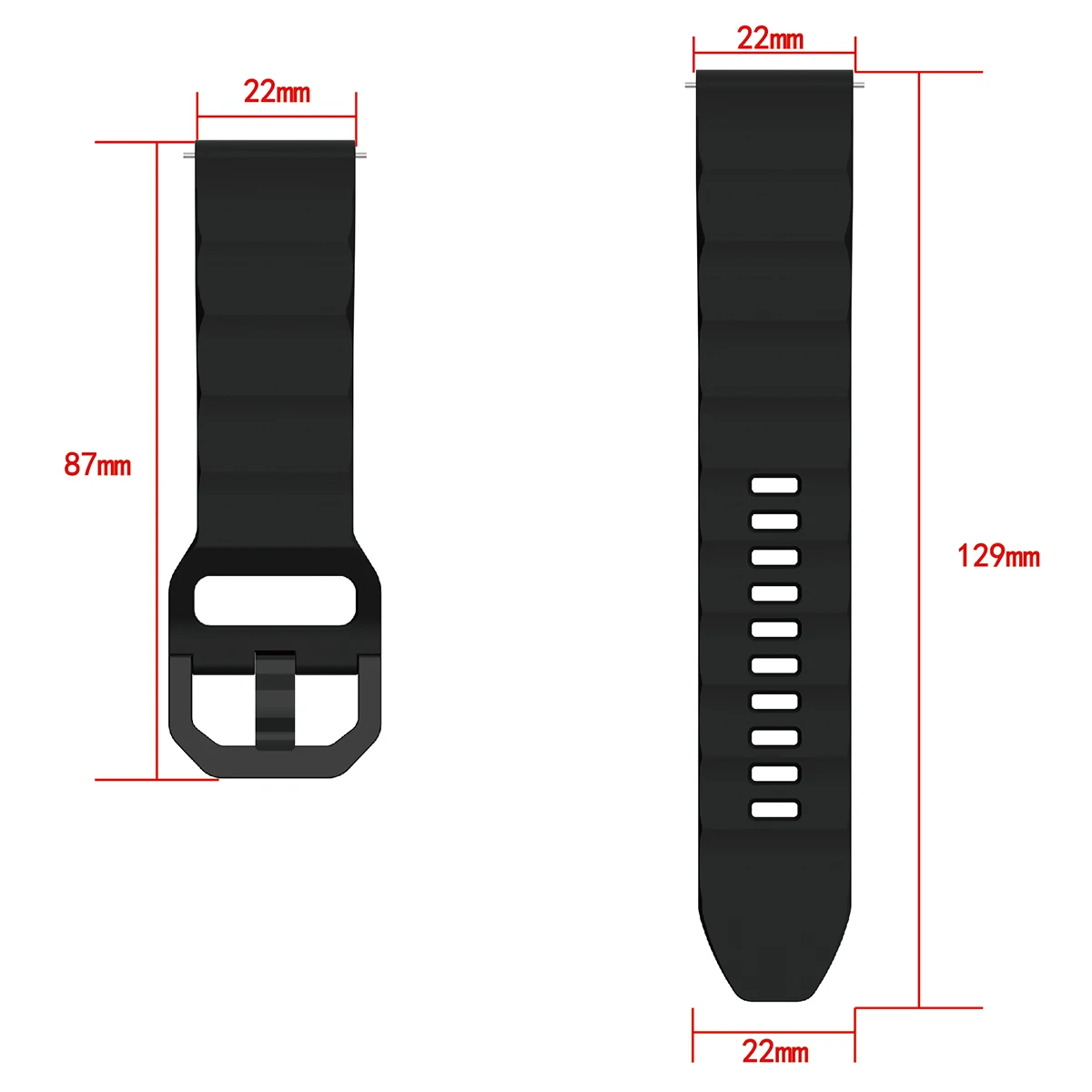 Versatile 22mm Silicone Watch Band - Premium Strap