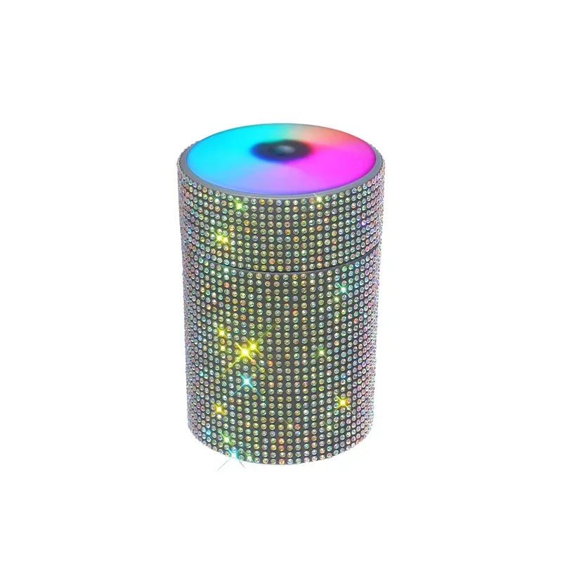 LED 조명이 있는 자동차 공기 가습기, USB 자동 디퓨저 가습기, 크리스탈 라인석 방향제, 자동차 블링 액세서리, 200ml