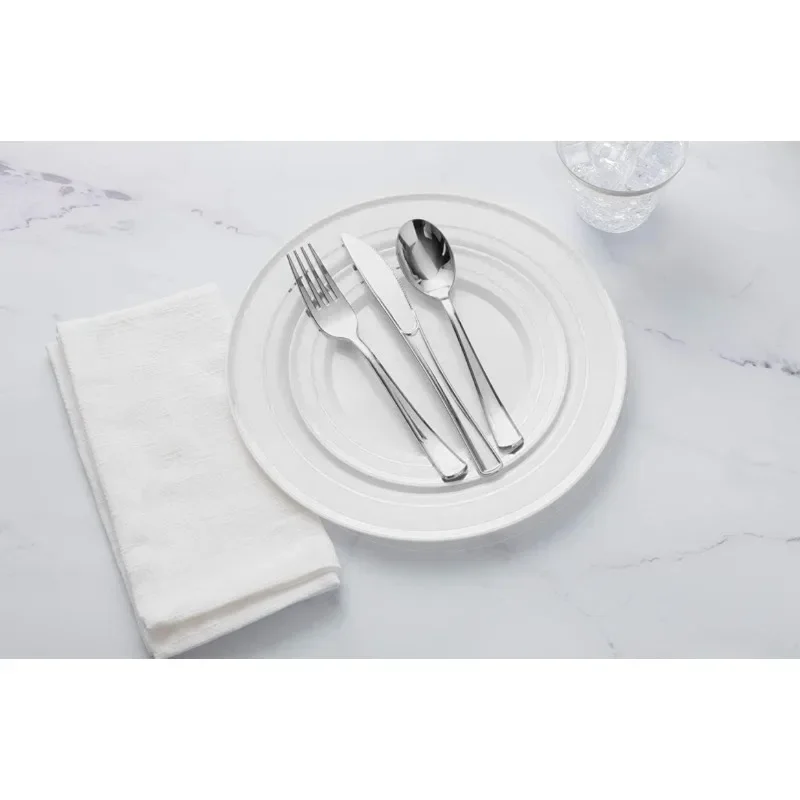 600 Piece Plastic Disposable Dinnerware Set 100 Guests Includes Dinner Plates Salad Plates Knives Forks Spoons Cups