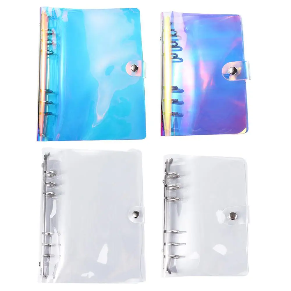 A5 A6 Laser PVC Transparent 6-Hole Loose-Leaf Binder Notebook Cover Diary Agenda Planner Paper Cover