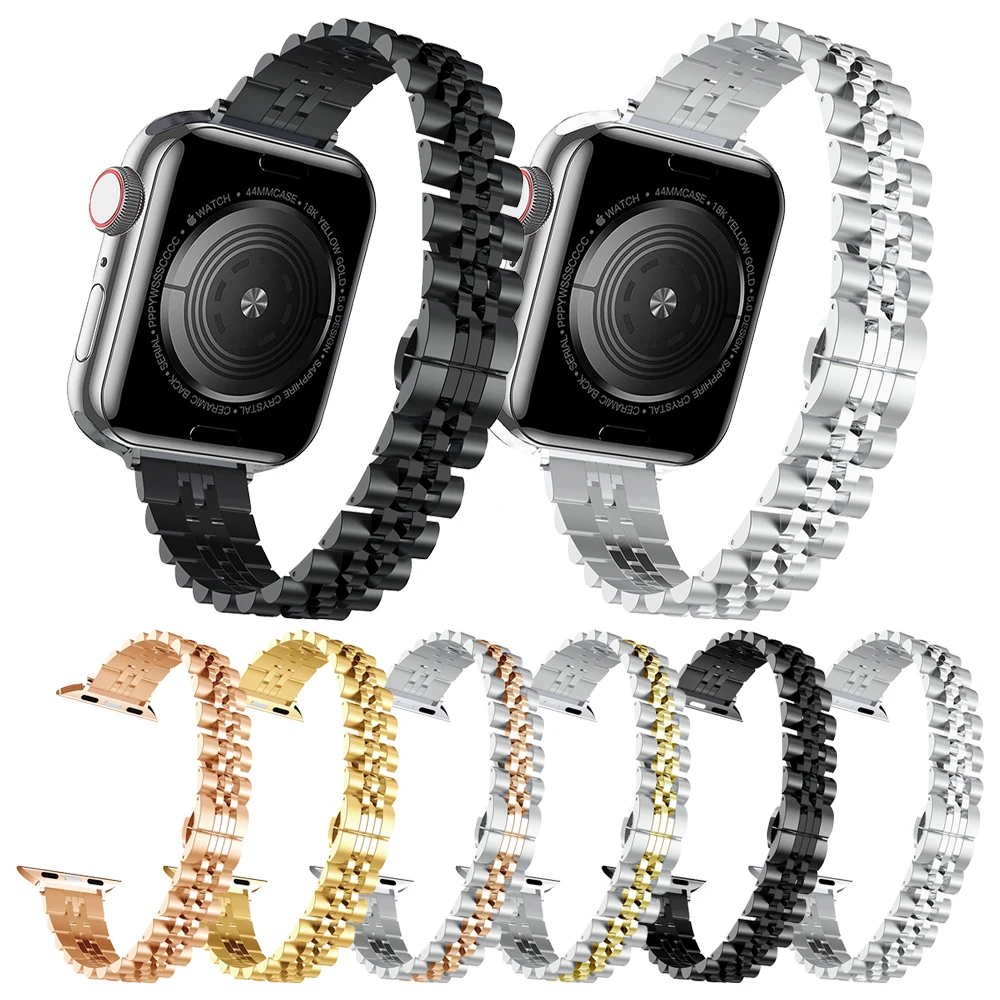 

Slim Stainless Steel Women Band For Apple Watch 38mm 40mm 42mm 44mm Bracelet IWatch SE Series 6/5/4/3/2/1 Watch bands