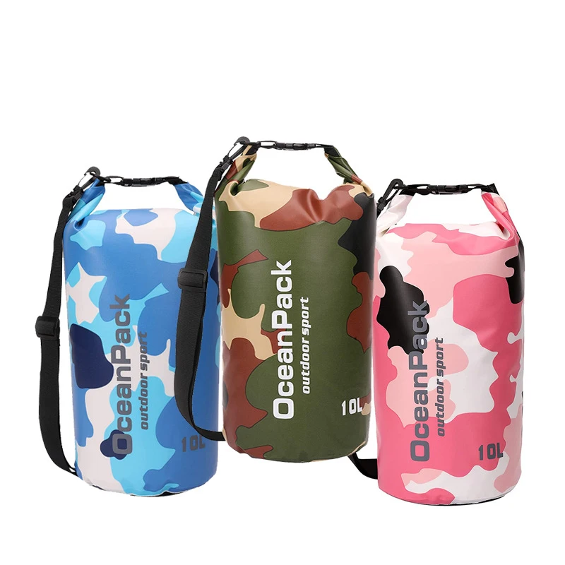 

20L Waterproof Swimming Bag Backpack Dry Sack Camouflage Fishing Boating Kayaking Storage Drifting Rafting Bag Beach Pouch