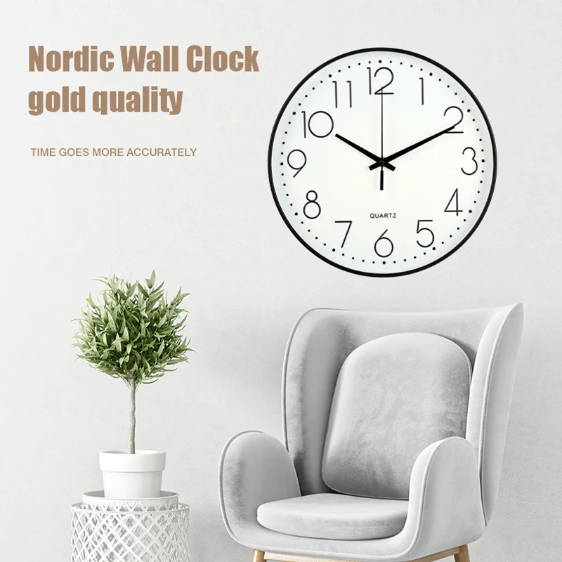 Reloj de pared nórdico de 8 pulgadas, accesorio decorativo para comedor, restaurante, cafetería, cara transparente, silencioso, decoración para sala de estar image_2