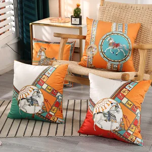 Horse Pillows Soft Velvet Print Cushion Case Luxury Decorative Pillow Cover For Sofa Chair Home Decorations