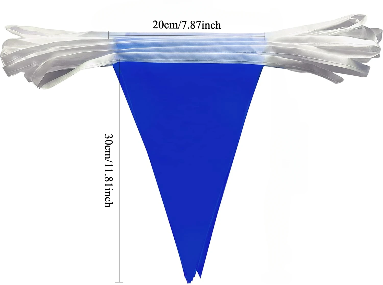 Elegant Navy Blue Bunting Garland - 10m/33Ft Pennant Banner for Celebrations and Events
