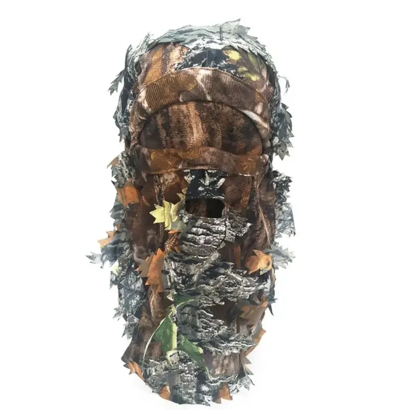 3D Camouflage Full Face Mask Hunting Hood Caps, Airsoft Scarf Fishing Mosquito Cap Hunting Accessories