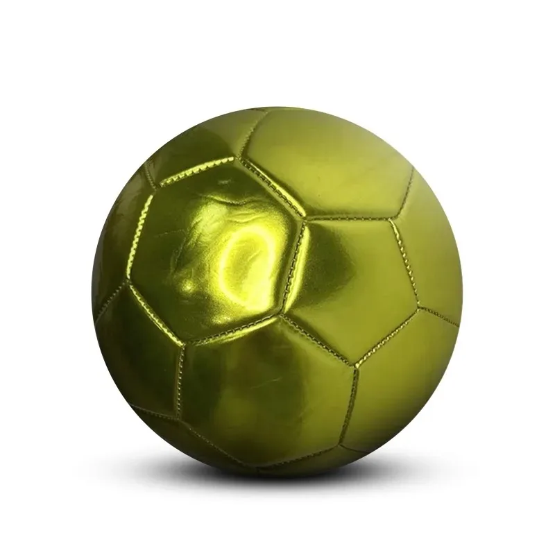 Golden silver Football Soccer Balls Official Size 5 PVC Football Team Training Footy Ball Outdoor Match Game Football Training.. view 2