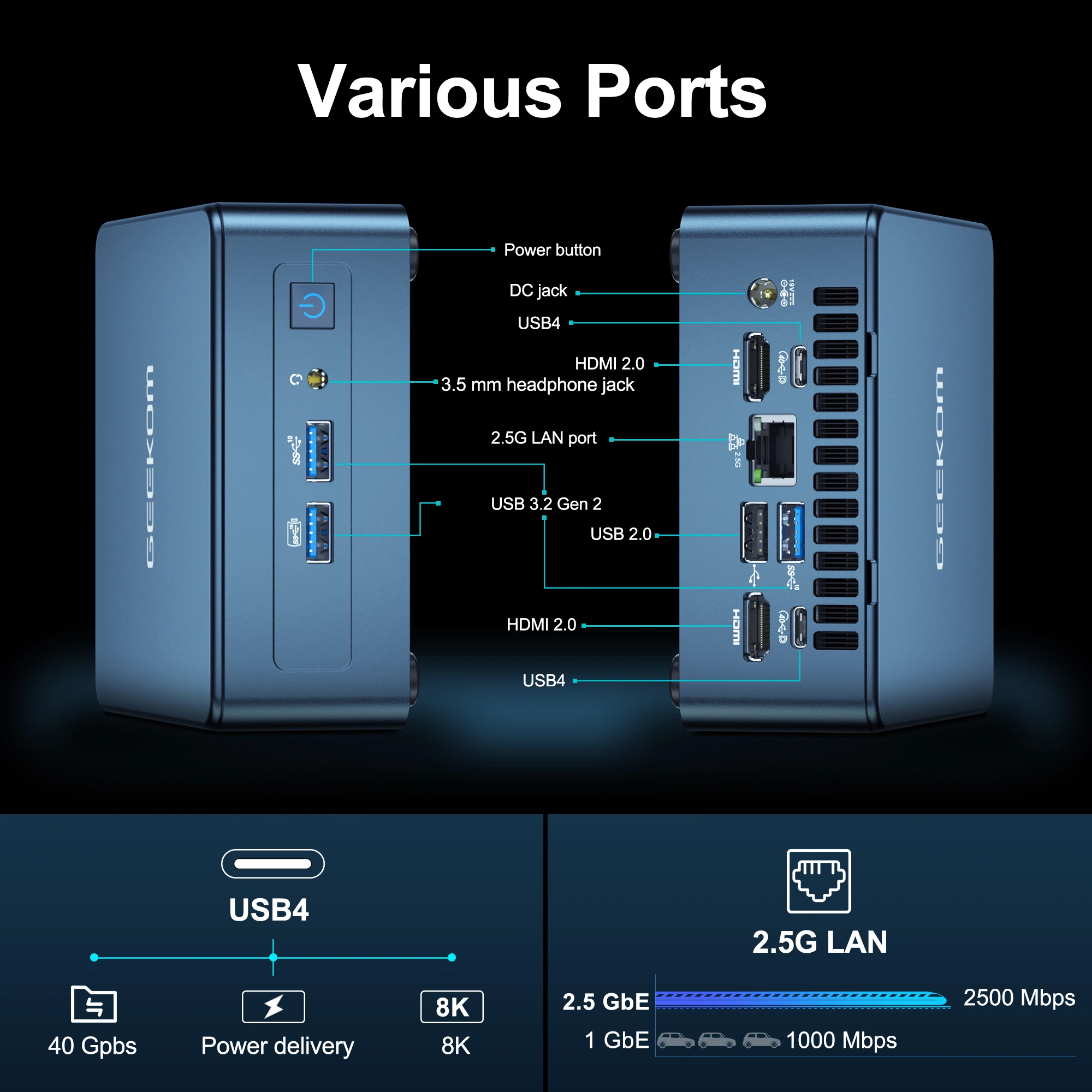 GEEKOM Mini PC Mini IT13, 13th Intel Core i7-13700H (14C/20T, up