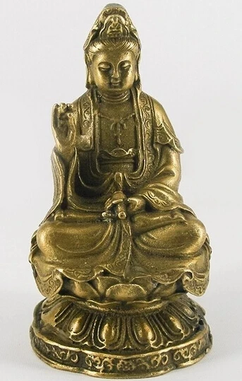 

Kwan Yin Kuan yin Bronze Sitting On Lotus Statue Figurine