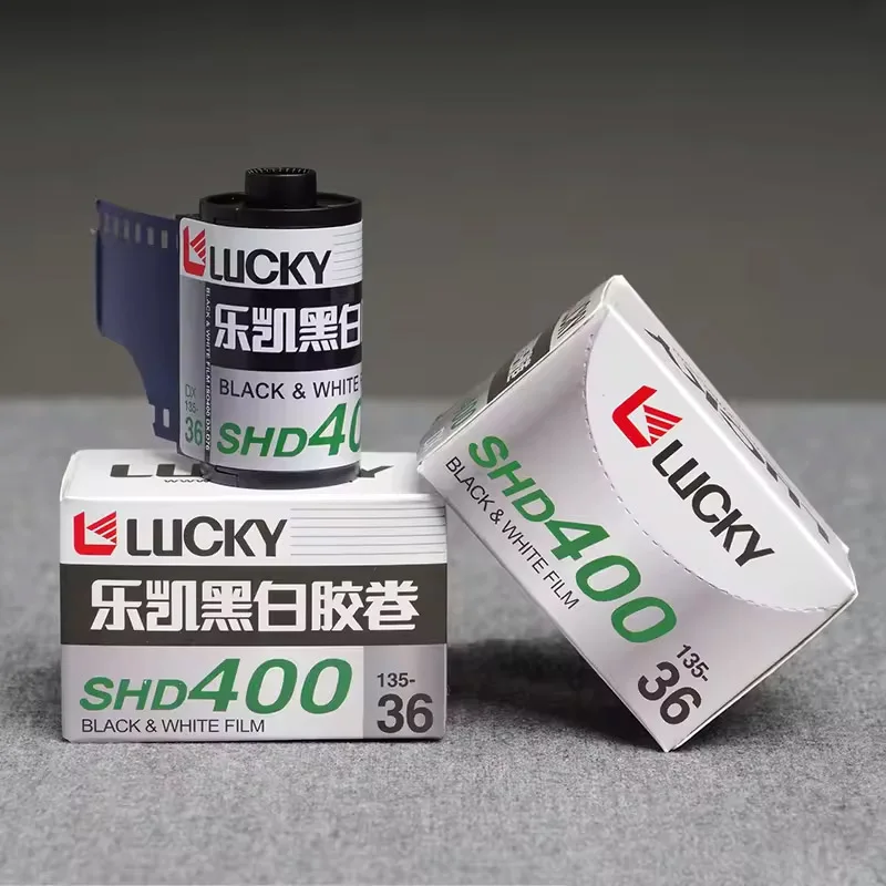 CHINA LUCKY 135 흑백 필름 SHD400 36매 DX 코드 노출 1-12롤 35mm 필름 카메라용 (유통기한: 2027)