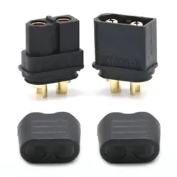 10 Amass XT60+ XT60H Plug Connectors with Sheath Housing - 5 Pairs of Male and Female (BLACK GOLD)