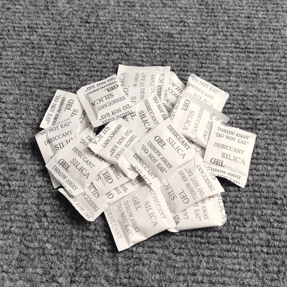 

50/100 Packs Non-Toxic Silica Gel Desiccant Damp Moisture Dehumidifier For Kitchen Room Living Absorber Bag Clothes Food Storage
