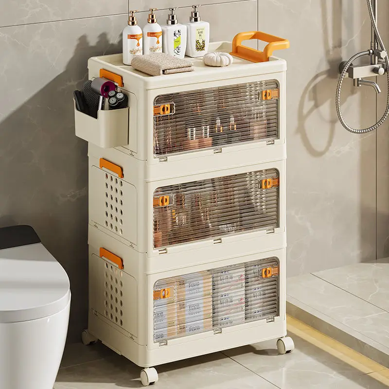 

Cart Storage Shelf Floor-To-Ceiling Kitchen Bathroom Mobile Snack Bathroom Multi-Storey Bedroom Bedside Storage Shelf