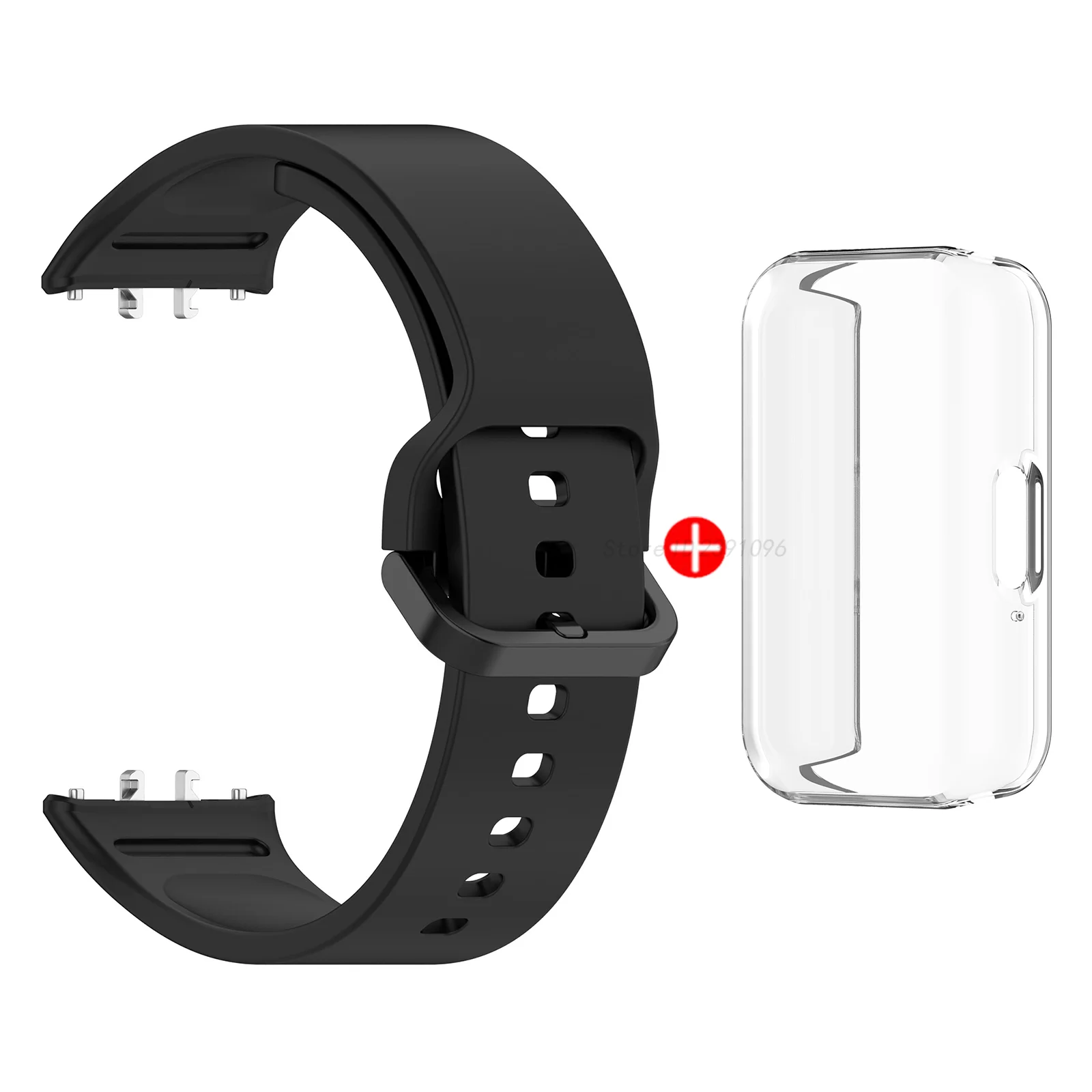 Premium Silicone Sport Strap and Case for Fitness Tracking Watch - Replacement Accessory Bracelet