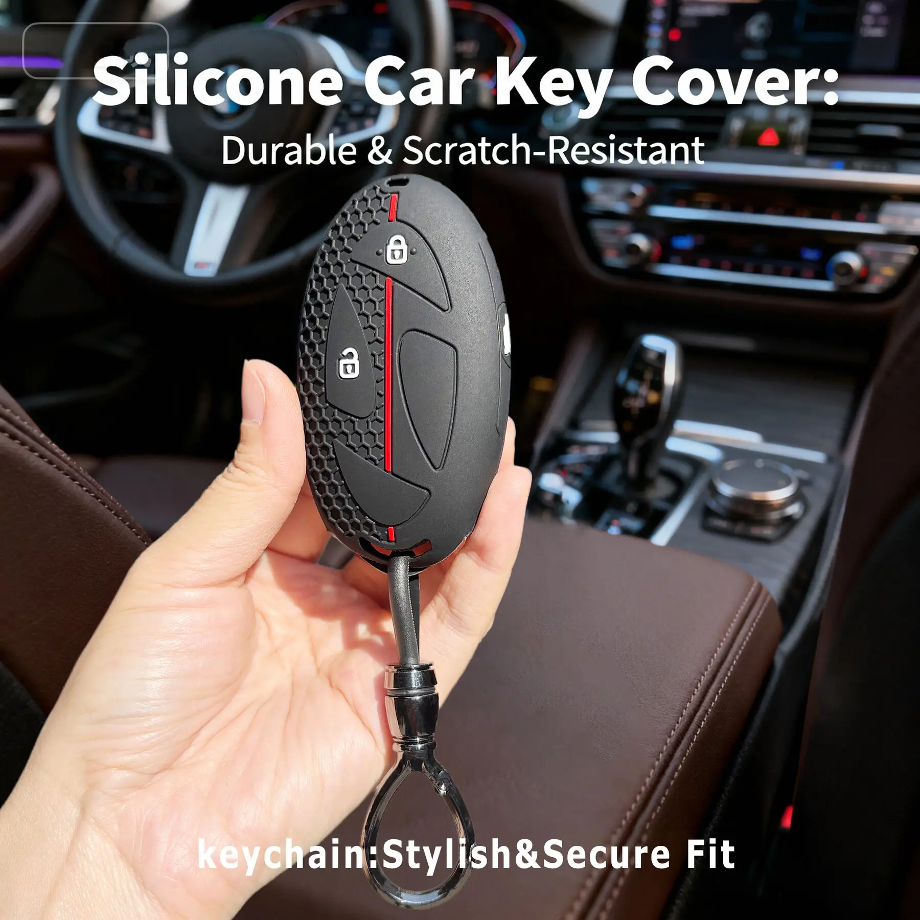 Hyundai Car Key Case with Keychain Holder - Full Protection Cover
