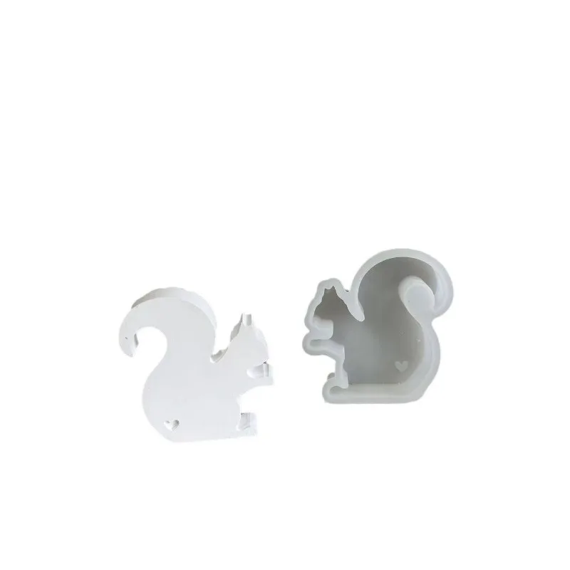 3D DIY Cute Squirrel Silicone Candle Mold Animal Squirrel Soy Wax Silicone Mould Animals Gypsum Resin Mould Home Decor