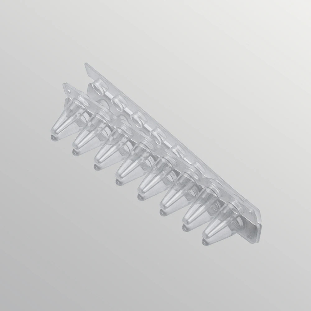 0.1ml Pcr 8 Strips Tube Lab Fluorescence Quantitative PCR Tube Strip 125pcs PP Centrifuge With Cover Medical Supplies