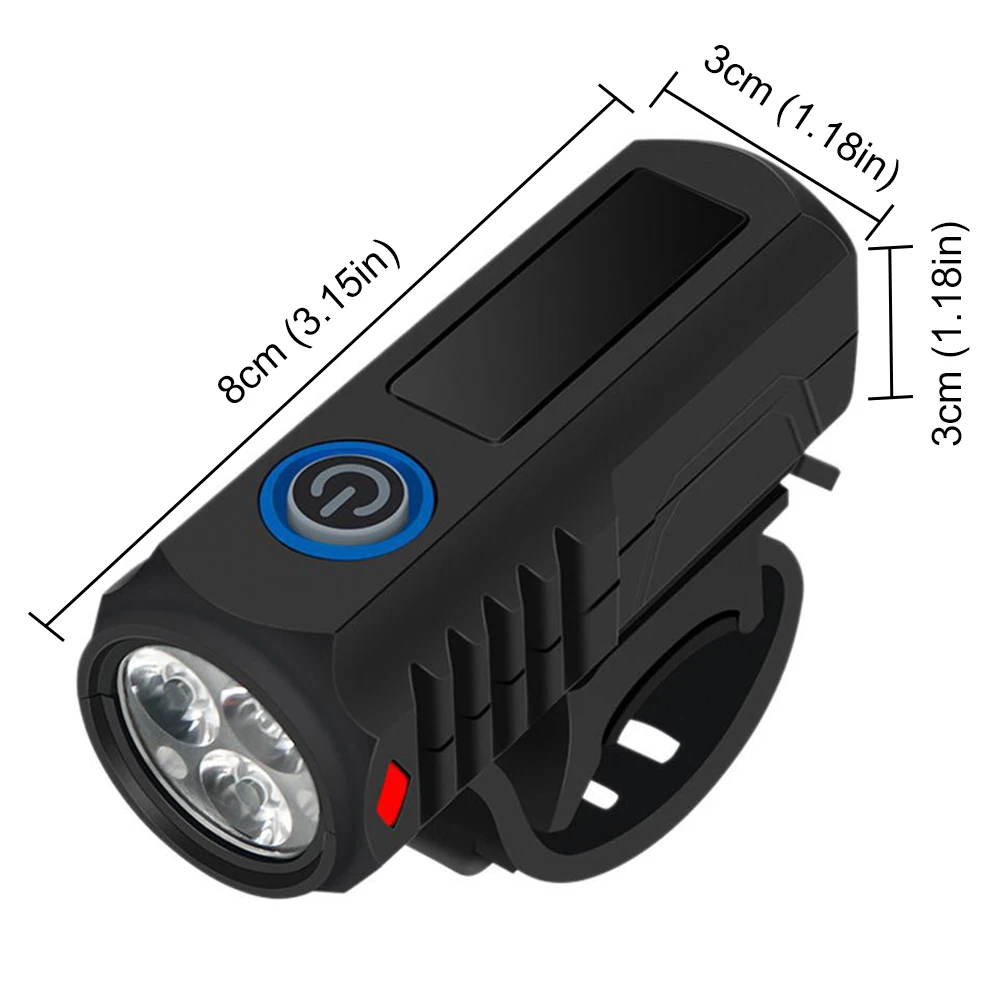 LED Bicycle Headlight High Brightness Cycling Front Light USB Charging Bike Handlebar Flashlight Bicycle Accessories